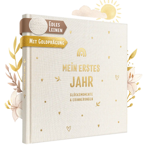 mein erstes jahr babyalbum boho leinen
