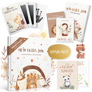 Babytagebuch, Meilensteinkarten und ein Abdruckset