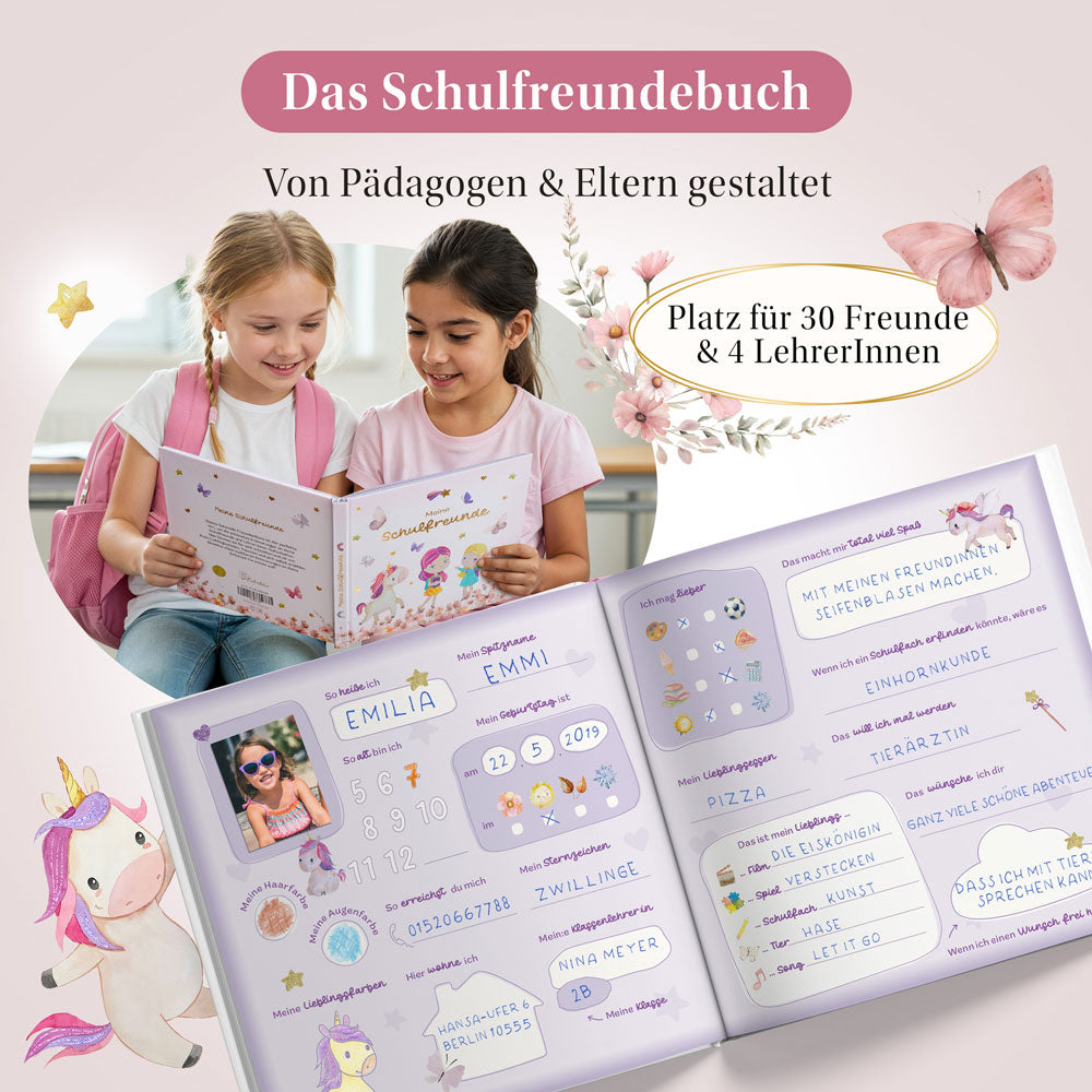 Freundebuch Schule Einhorn