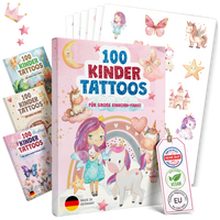 Eulentaler Kindertattoos Einhorn: Packung mit 100 Einhorn-Tattoos, mit Tattoo-Bögen, Dermatest sehr gut, vegan, Made in Germany