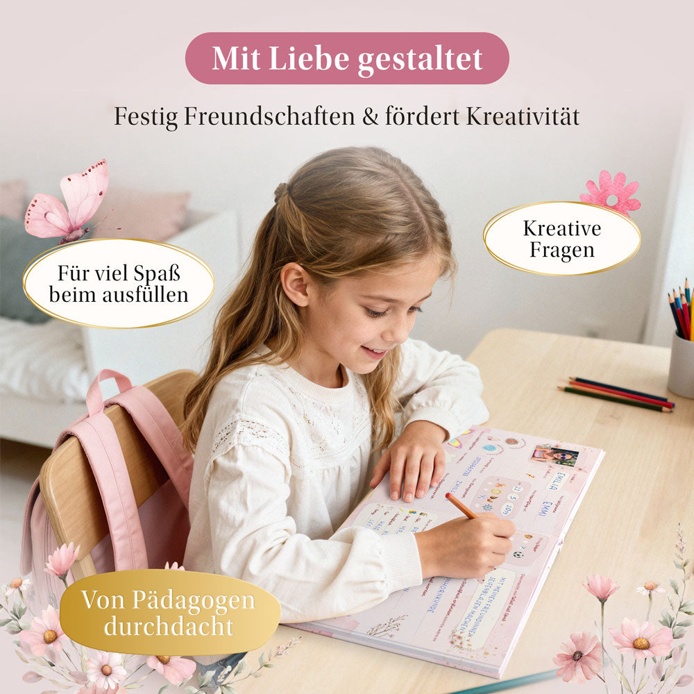 Häfft® Verlag Freundebuch Endlich Schulkind DIN A5 liniert, rosa Häfft® Verlag Freundebuch Endlich Schulkind DIN A5 liniert, rosa