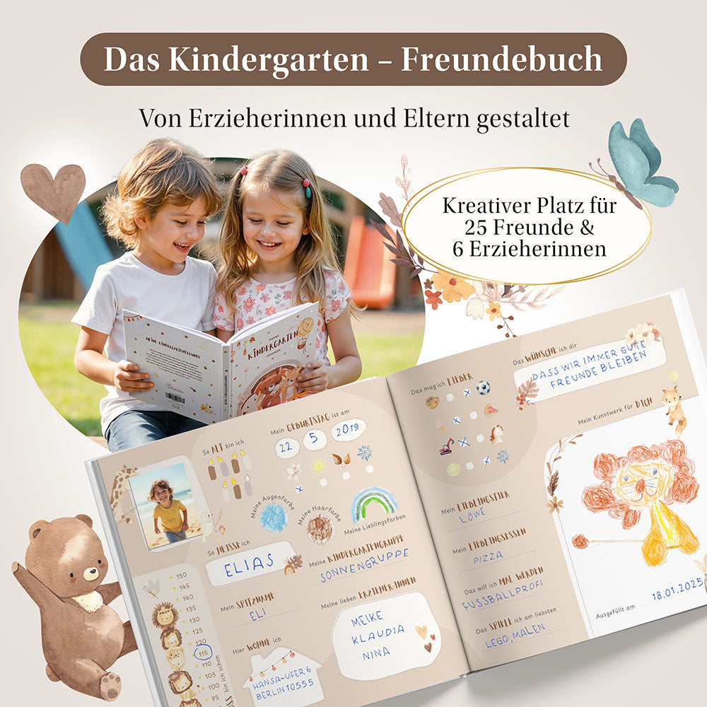 Kindergarten Freundebuch Tiere