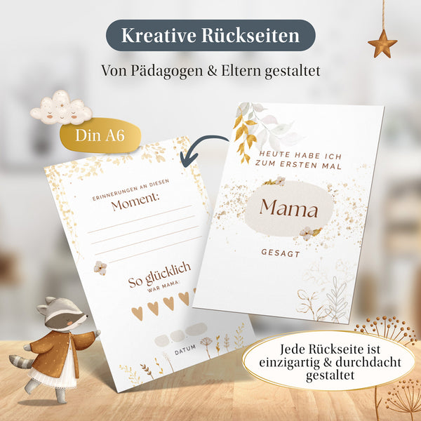 Eulentaler Meilensteinkarten „Mein erstes Jahr“ im Scandi-Design mit Karten für Monatsalter, erste Schritte, Krabbeln und persönliche Erinnerungen.
