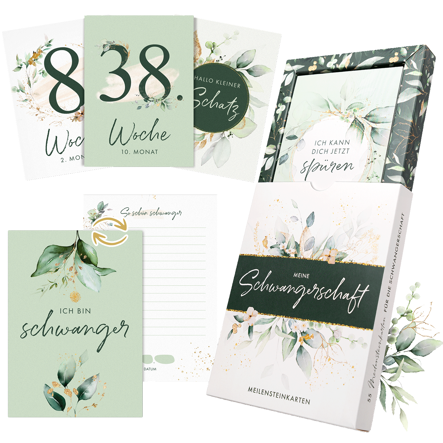 Meilensteinkarten für die Schwangerschaft – besondere Momente und Erinnerungen während der Schwangerschaft festhalten.