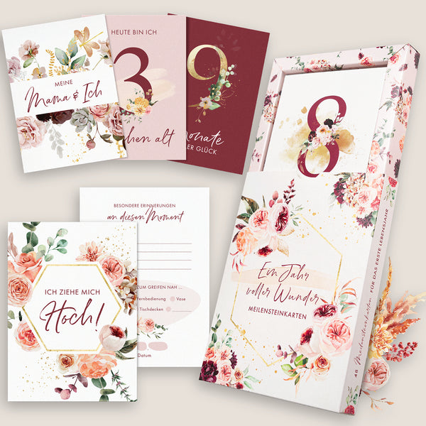 Meilensteinkarten Baby Rosa