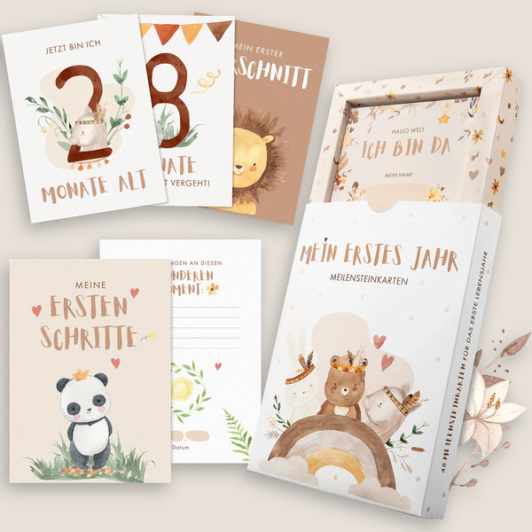 Meilensteinkarten Baby Boho